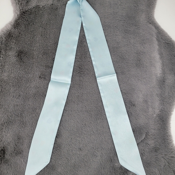 New Heart Print Silk Skinny Scarf Twilly Long - Picture 6 of 6